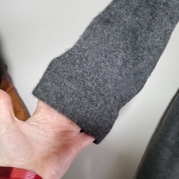 HUDSON NORTH 100% Cashmere Robe Cardigan Sweater Tie Waist Grey Women's Medium - Picture 5 of 14